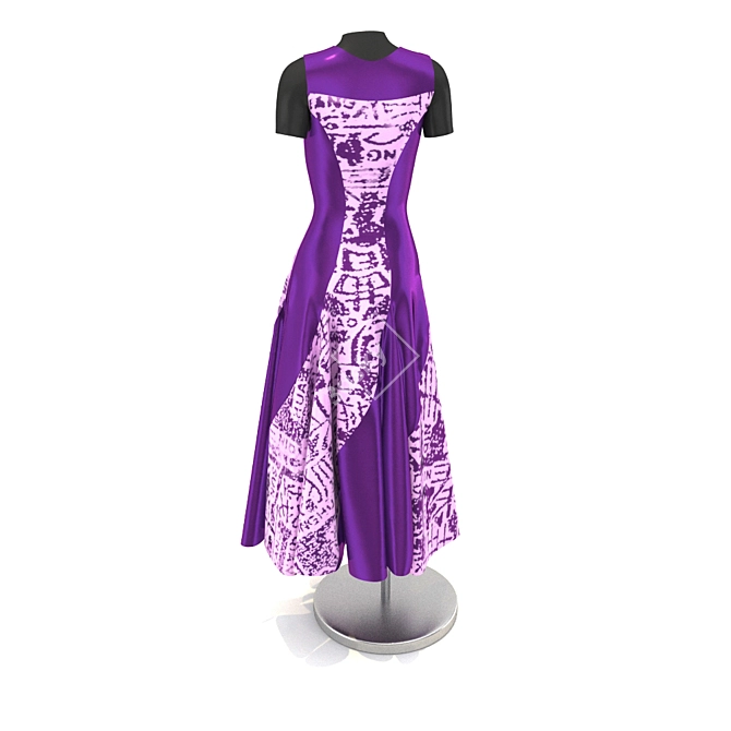 Elegant Sleeveless Origami Dress 3D model image 2