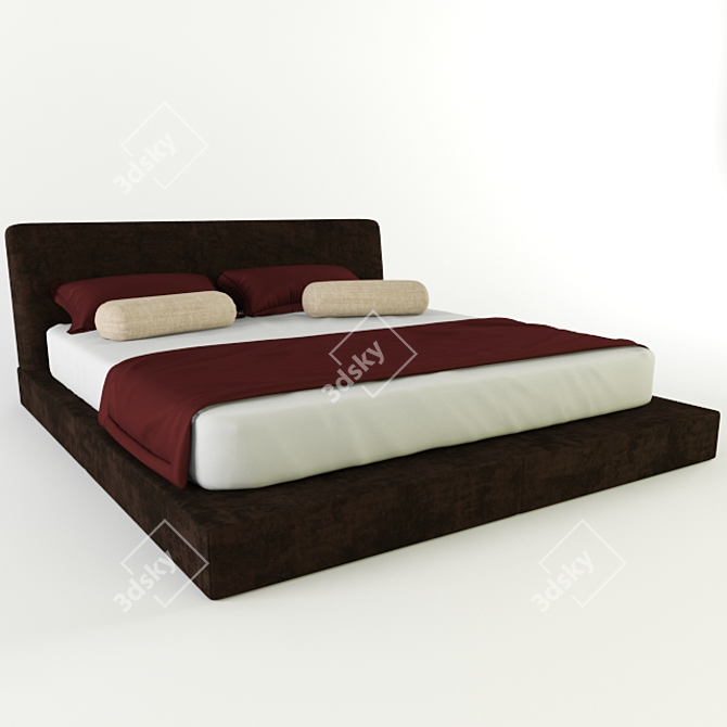 Luxury Hotel Bed 2450mm x 2003mm 3D model image 1