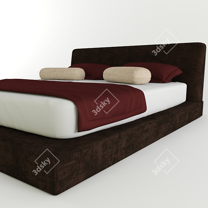 Luxury Hotel Bed 2450mm x 2003mm 3D model image 2