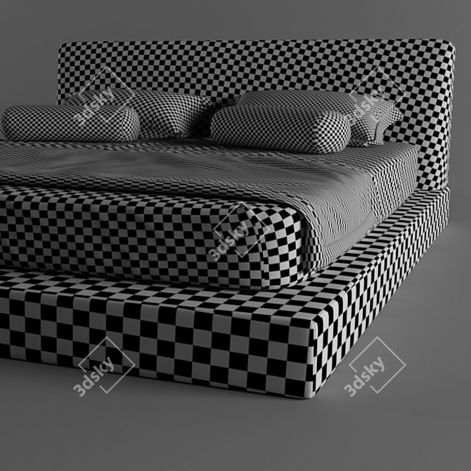 Luxury Hotel Bed 2450mm x 2003mm 3D model image 3