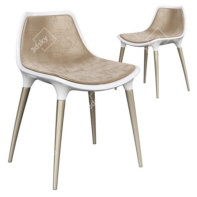 Elegant Luna Chair 3D model image 1