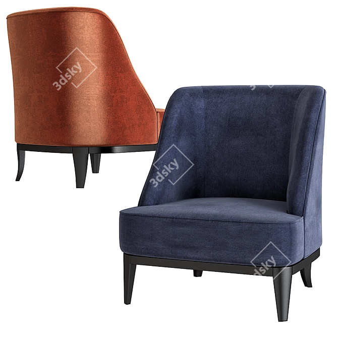 Cozy and Chic: Bailey Tub Chair 3D model image 1