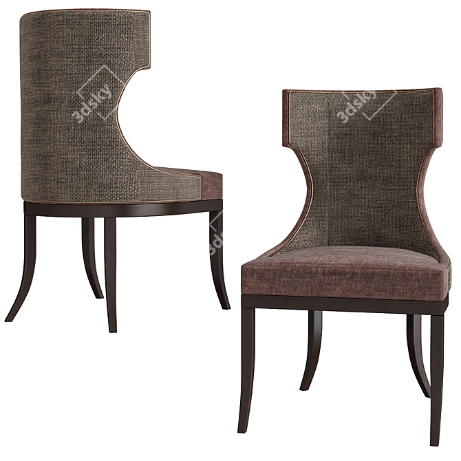 Elegant Baker Upholstered Chair 3D model image 1