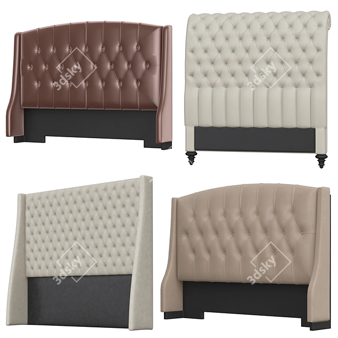 Elegant Headboard Collection 3D model image 1