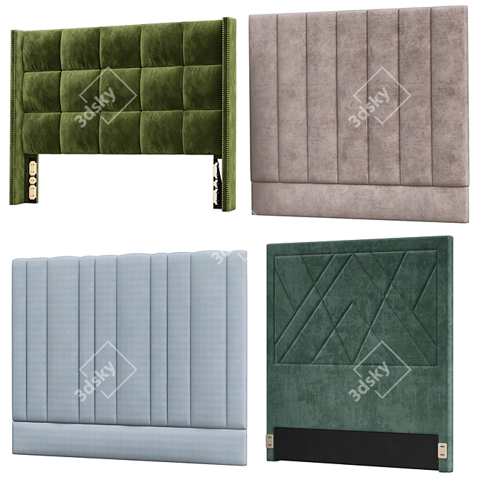 Elegant Headboard Collection №3 3D model image 1