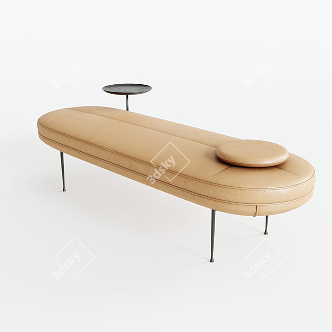 Sleek Canoe Daybed: Polys 21.1K, UV Mapping 3D model image 1