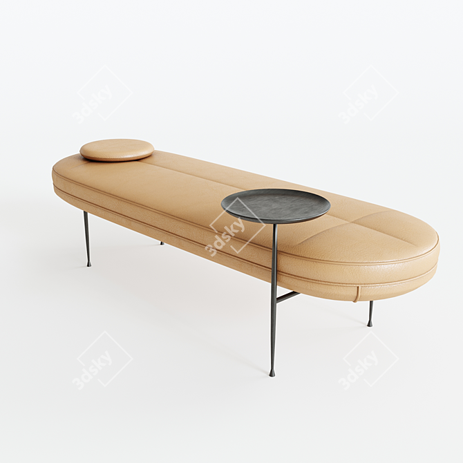 Sleek Canoe Daybed: Polys 21.1K, UV Mapping 3D model image 2