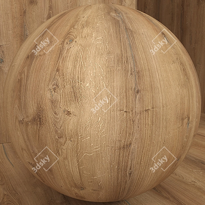 Seamless Oak Wood Box Set 3D model image 3