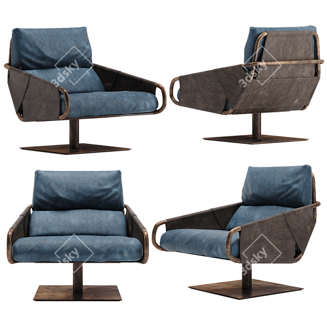 Sleek Voyage Armchair 3D model image 1