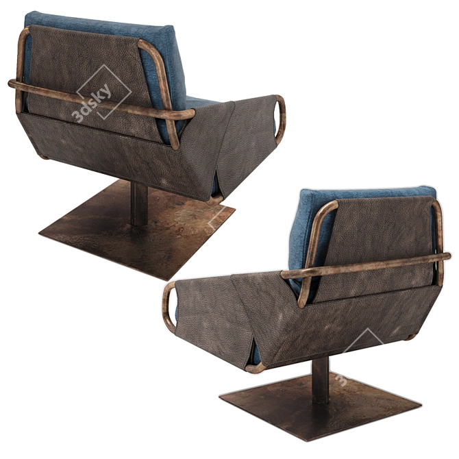 Sleek Voyage Armchair 3D model image 2