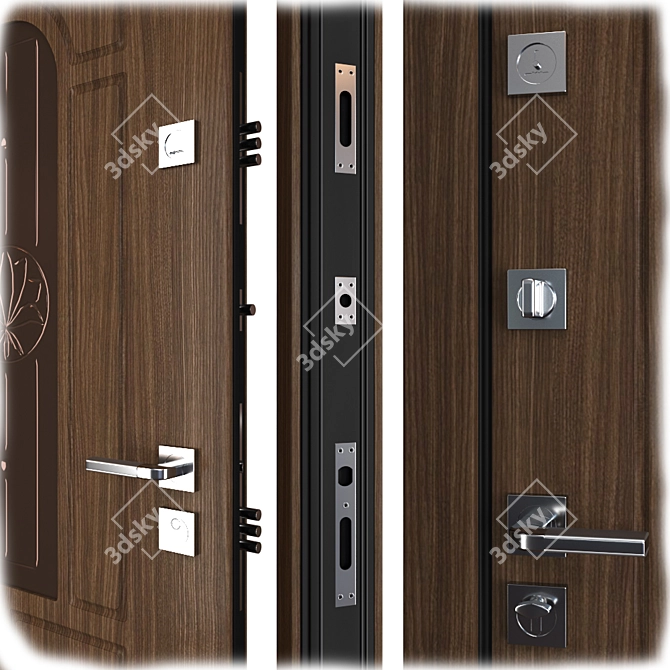 Lily Metal Entry Door: Your Perfect Frame 3D model image 2