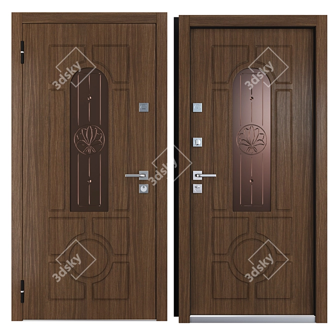 Lily Metal Entry Door: Your Perfect Frame 3D model image 3