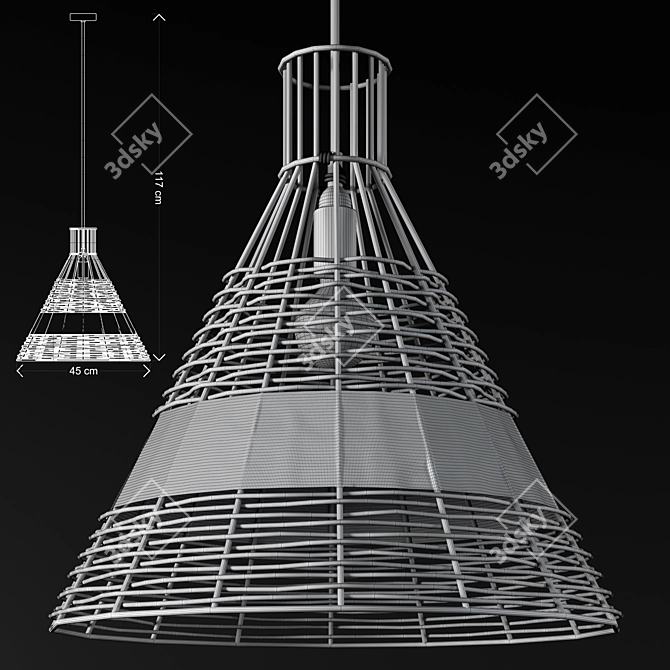 Woven Light Fixture 3D model image 3