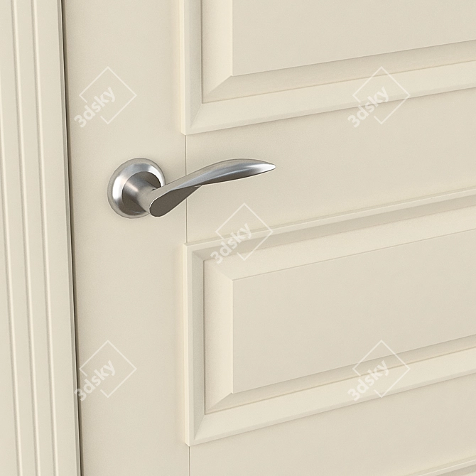 Elegant Wood Door 3D model image 2