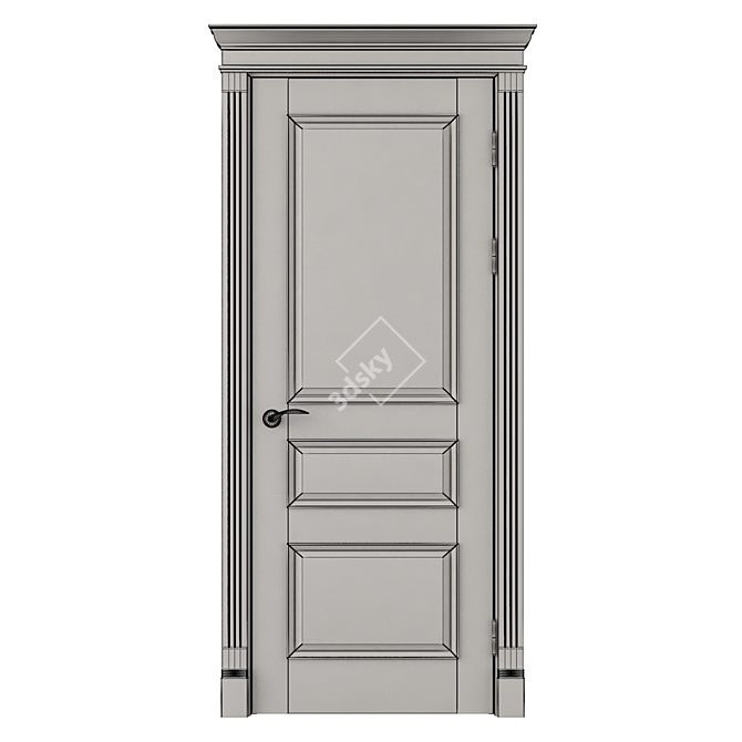 Elegant Wood Door 3D model image 3