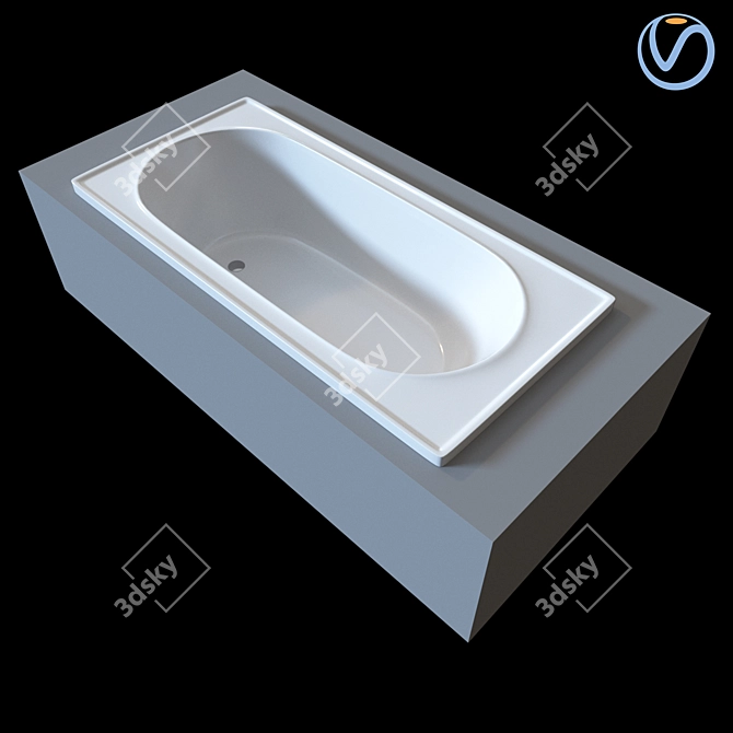 Inset Bath Bambino 1510: 3D Model with Vray Textures 3D model image 1