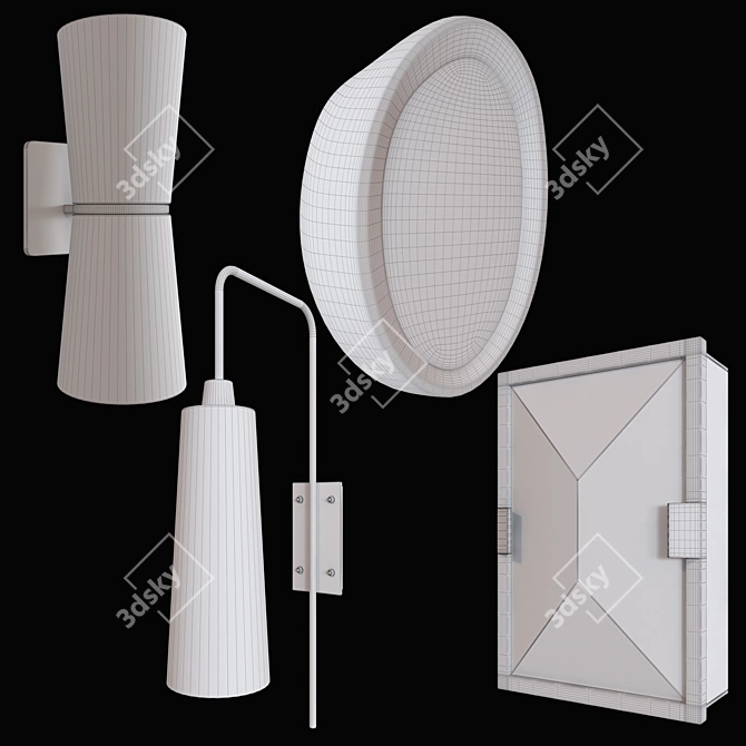 Elegant Sconce Set: Vista, Opus, Palisades, Heliodor 3D model image 2