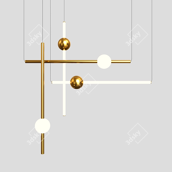 Orion Gold Tube Lights 3D model image 1