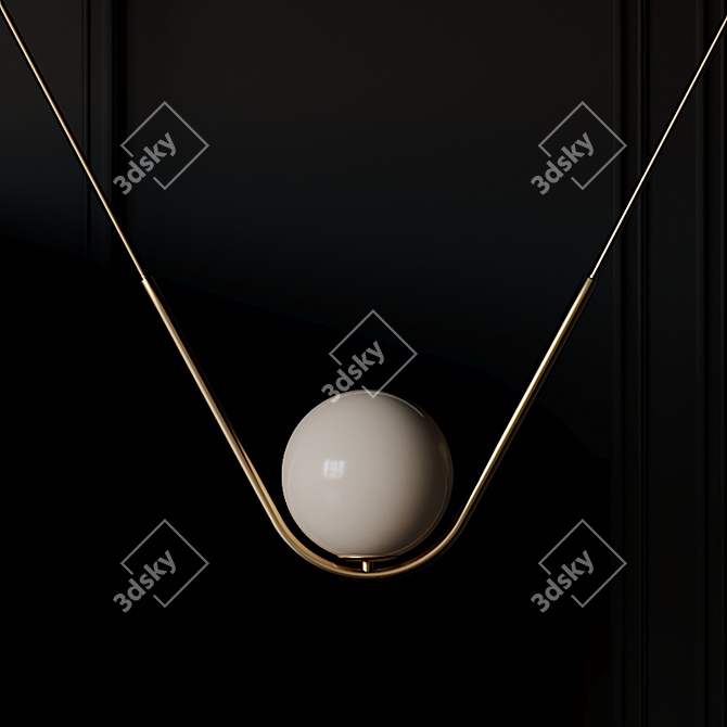 Elegant Perle Pendant Light 3D model image 1