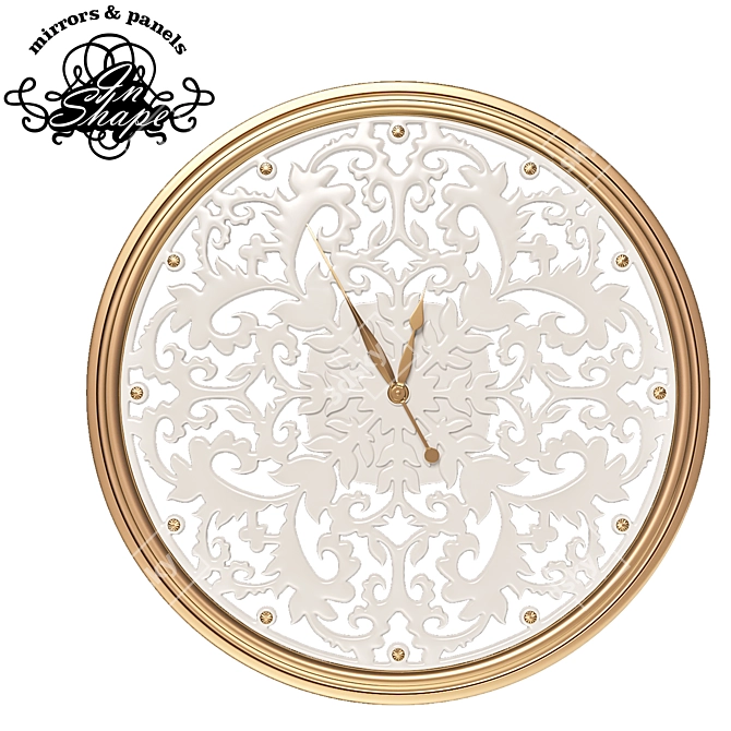 Golden Aura - Handcrafted LED Wall Clock 3D model image 1