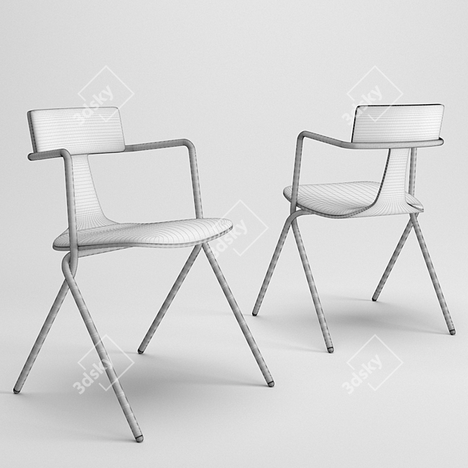 Sleek T-Shaped Chair Design 3D model image 2