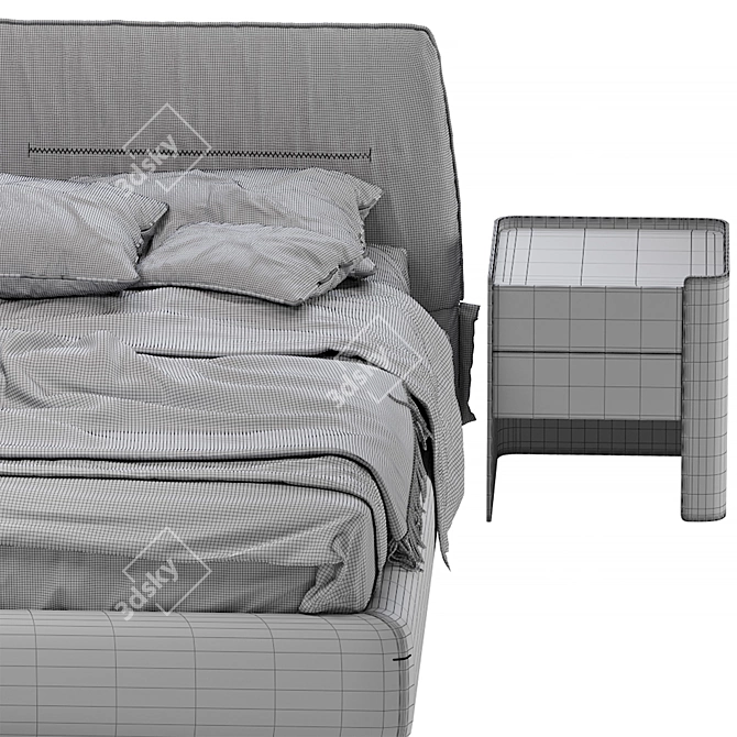 Poliform Jacqueline: Stylish Modern Bed 3D model image 3