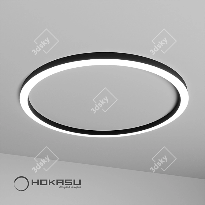 HOKASU Halo: Stylish Aluminum Pendant Light 3D model image 2