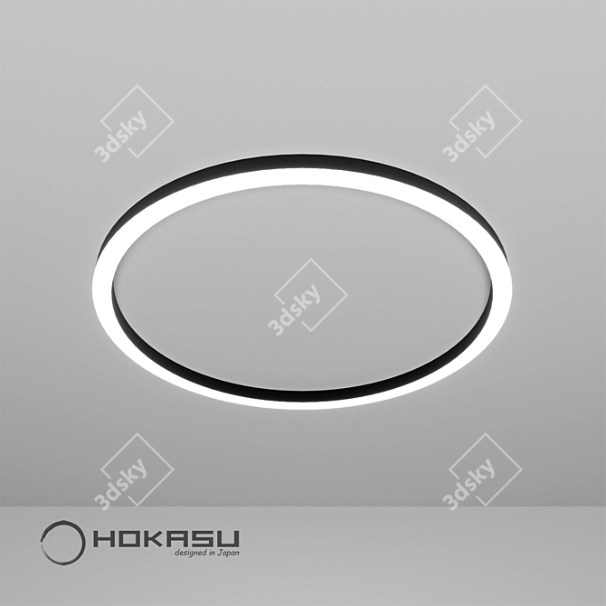 HOKASU Halo: Stylish Aluminum Pendant Light 3D model image 3