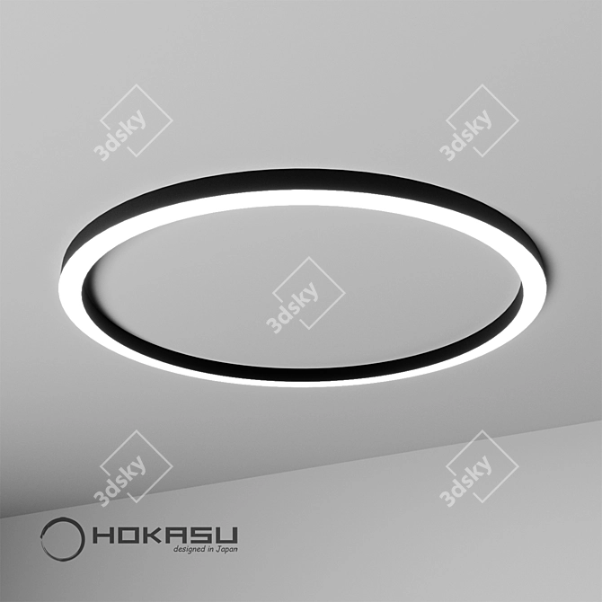 HOKASU Halo: Stylish Aluminum Pendant Light 3D model image 4