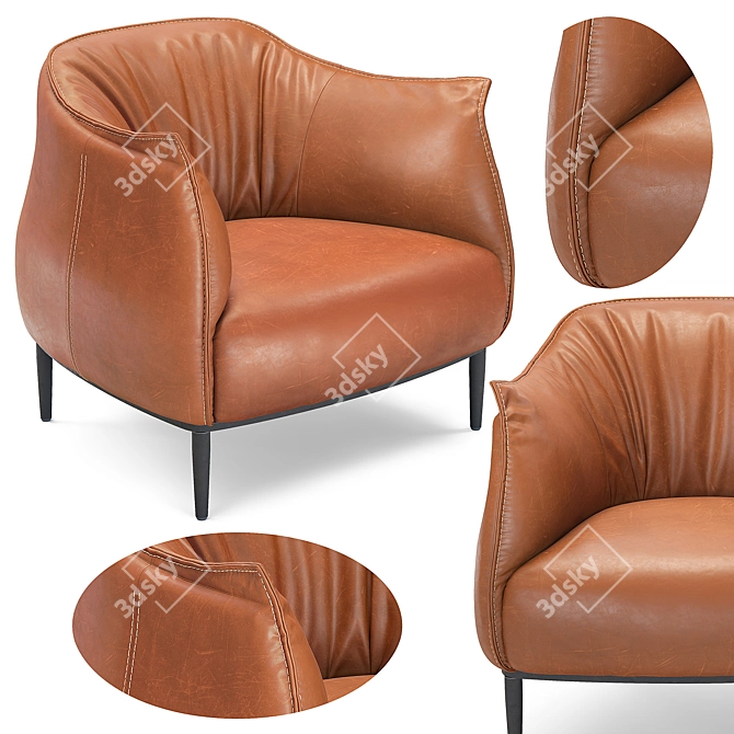 Stylish Julian Coffee Chair 3D model image 1