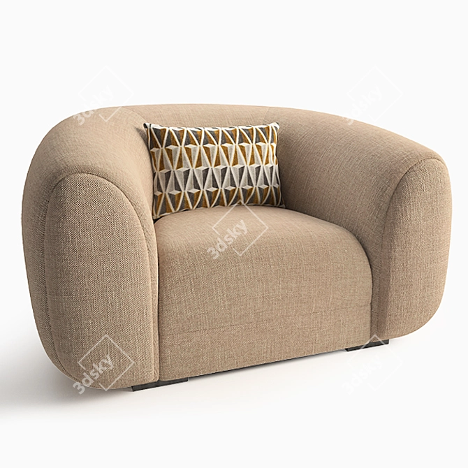 Elegant Hamilton Conte Barnabas Armchair 3D model image 1