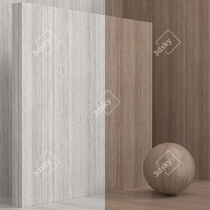 Seamless Stone Travertine Set 111 3D model image 2