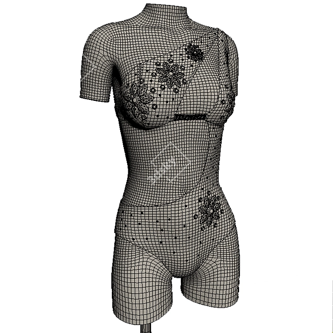 Sparkling Swimsuit: 3 Variants 3D model image 3