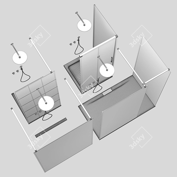 Radaway Set 47: Stylish Shower Cubicles 3D model image 3