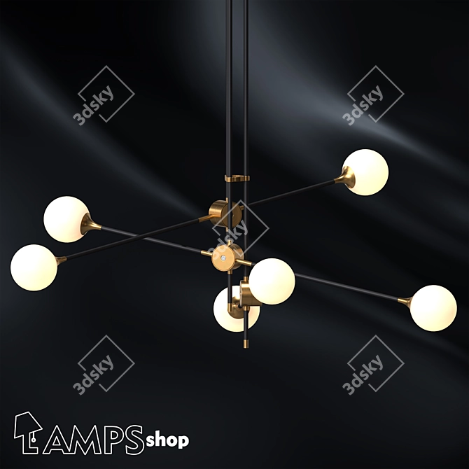 Elegant Bullarium Pendant Light 3D model image 1