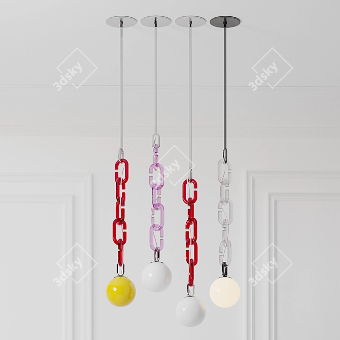 Elegant Cerine Pendant Lights 3D model image 1