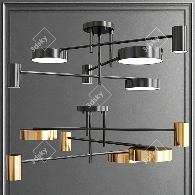 Sleek Elegance: New Minimalist Chandelier Collection 3D model image 2