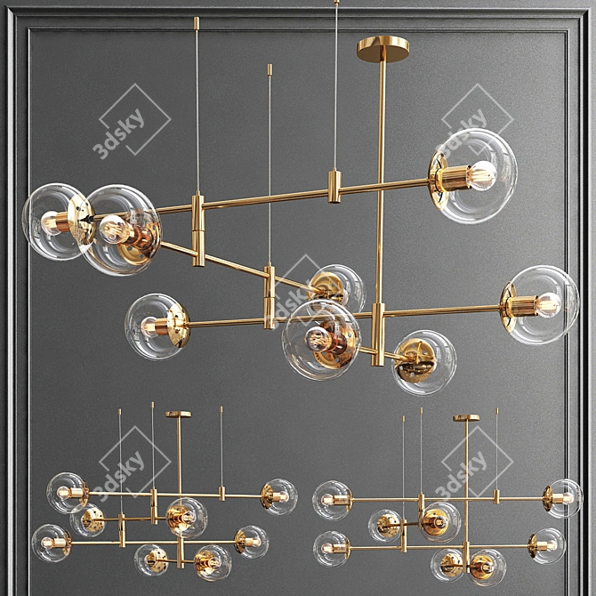 Sleek Elegance: New Minimalist Chandelier Collection 3D model image 3