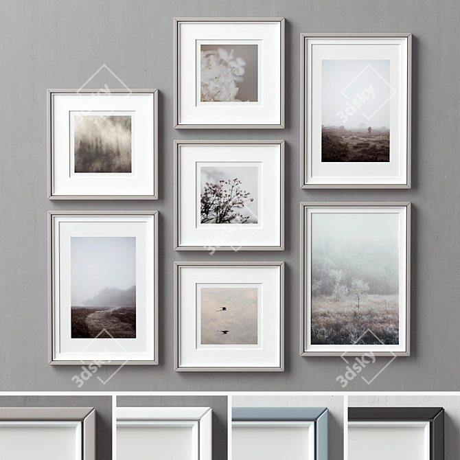 Versatile Collection of 7 Picture Frames 3D model image 1