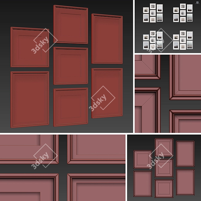 Versatile Collection of 7 Picture Frames 3D model image 3