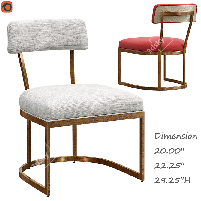 Conrad Modern Side Chair 3D model image 1