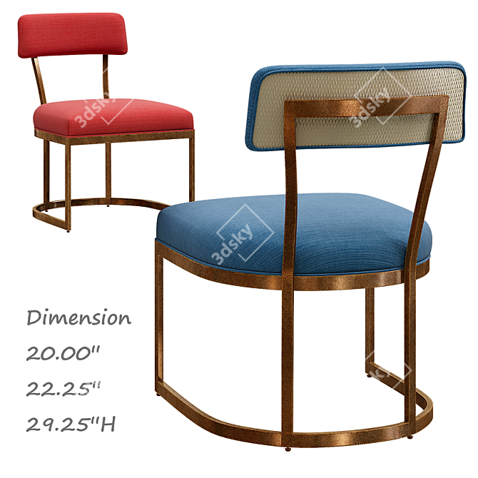 Conrad Modern Side Chair 3D model image 2