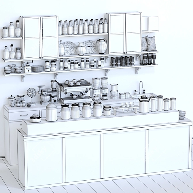 Cafe Display 3D Model 3D model image 2