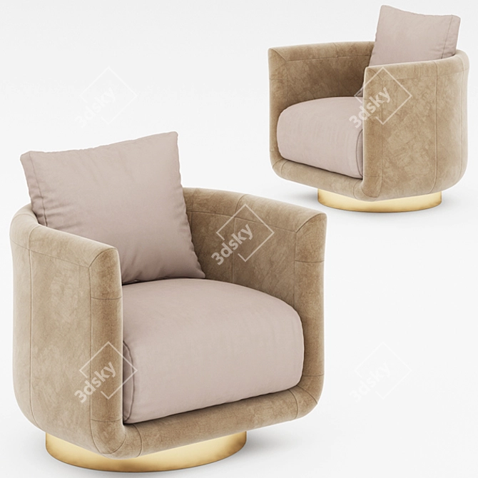 Elegant Artu Armchair by Fendi 3D model image 1