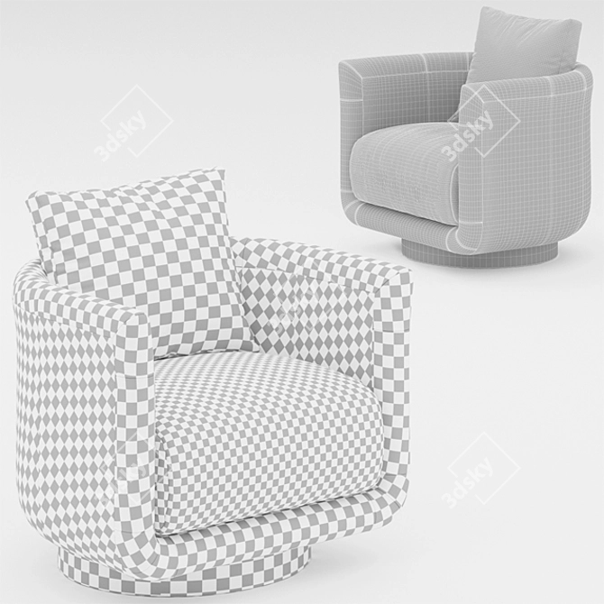 Elegant Artu Armchair by Fendi 3D model image 2