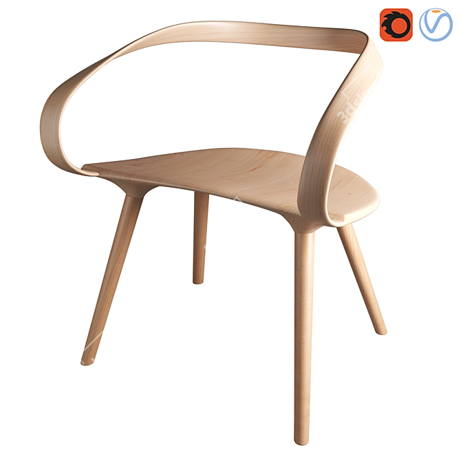 Velo Maple Chair 3D model image 1