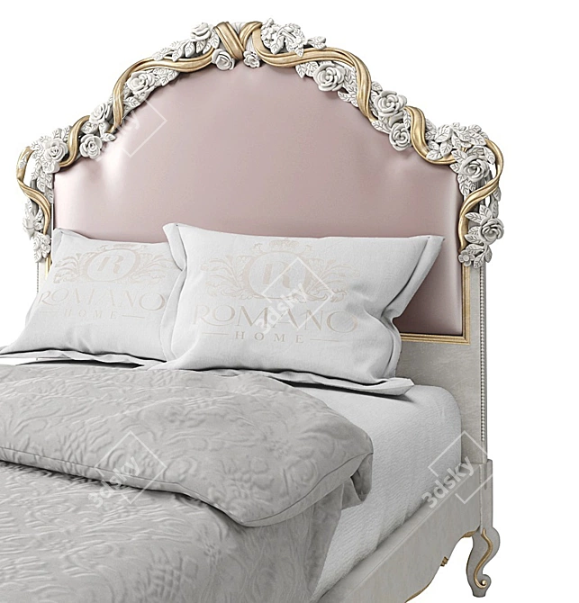 Handcrafted Nicole Bed: Mini-size Luxury 3D model image 1