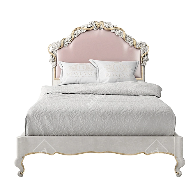 Handcrafted Nicole Bed: Mini-size Luxury 3D model image 2