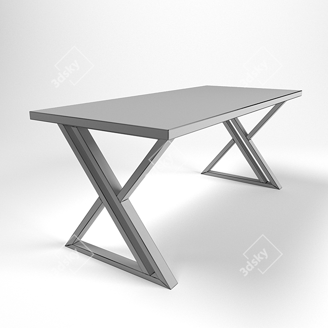 Elegant Karagach Wood Table 3D model image 3