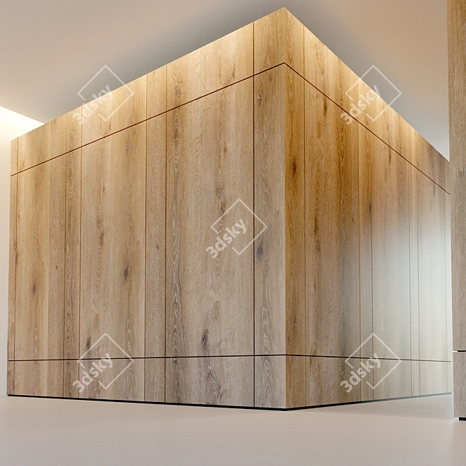 Title: Wooden 3D Wall Panel 3D model image 2